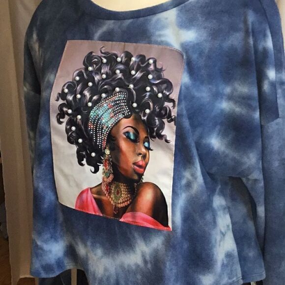 LOVE J crop long sleeve fleece in large DBR3 - Picture 3 of 13